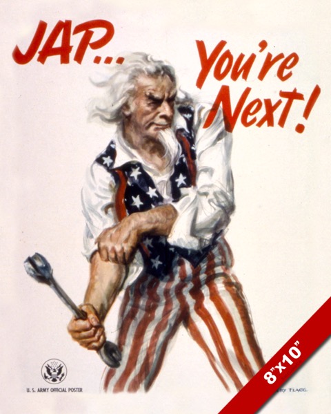 United States Anti Japanese Wwii Japan Propaganda Poster Real Canvas