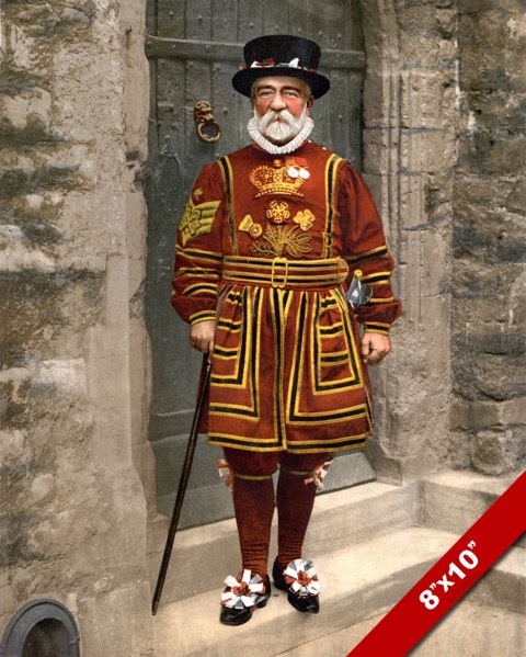 YEOMAN WARDER OF THE GUARD TO THE QUEEN BEEFEATER CANVAS GICLEE 8X10 ...
